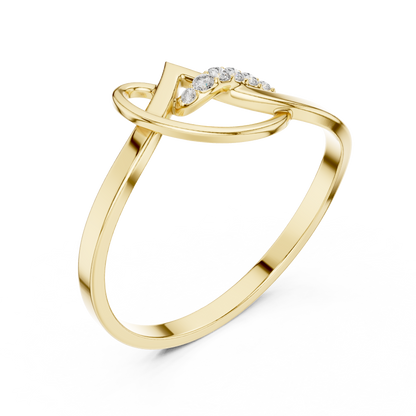 Stylish Knot Diamond | Modern Gold Ring | Premium Handmade Jewelry Collection