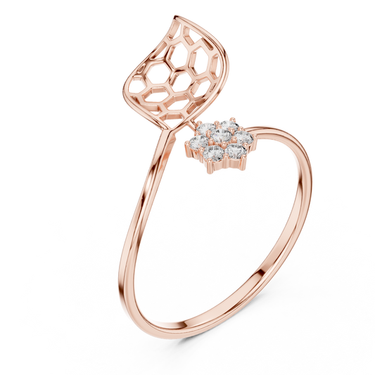 Honeycomb Inspired Diamond Ring | Luxury Openwork Silver Design | Elegant Floral Cluster Statement Jewelry