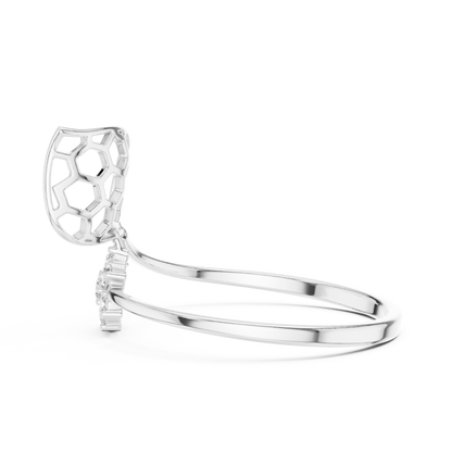 Honeycomb Inspired Diamond Ring | Luxury Openwork Gold Design | Elegant Floral Cluster Statement Jewelry