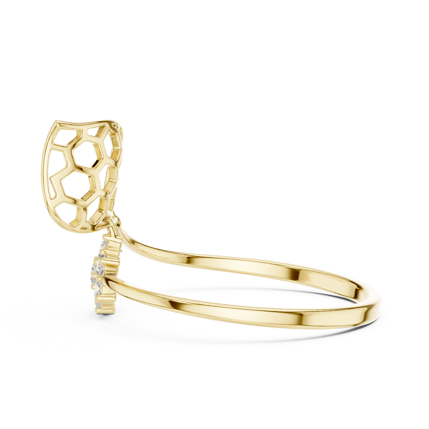 Honeycomb Inspired Diamond Ring | Luxury Openwork Gold Design | Elegant Floral Cluster Statement Jewelry