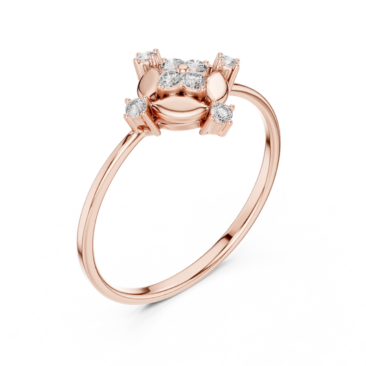 Rare Floral Diamond Ring - Royal Gold Elegance - Luxury Crafted For Modern Queens