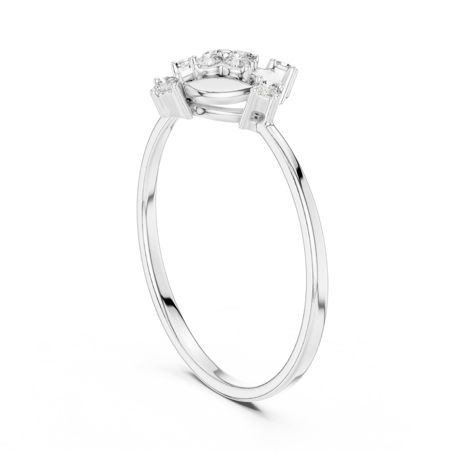 Rare Floral Diamond Ring - Royal 925 Sterling Silver Elegance - Luxury Crafted For Modern Queens