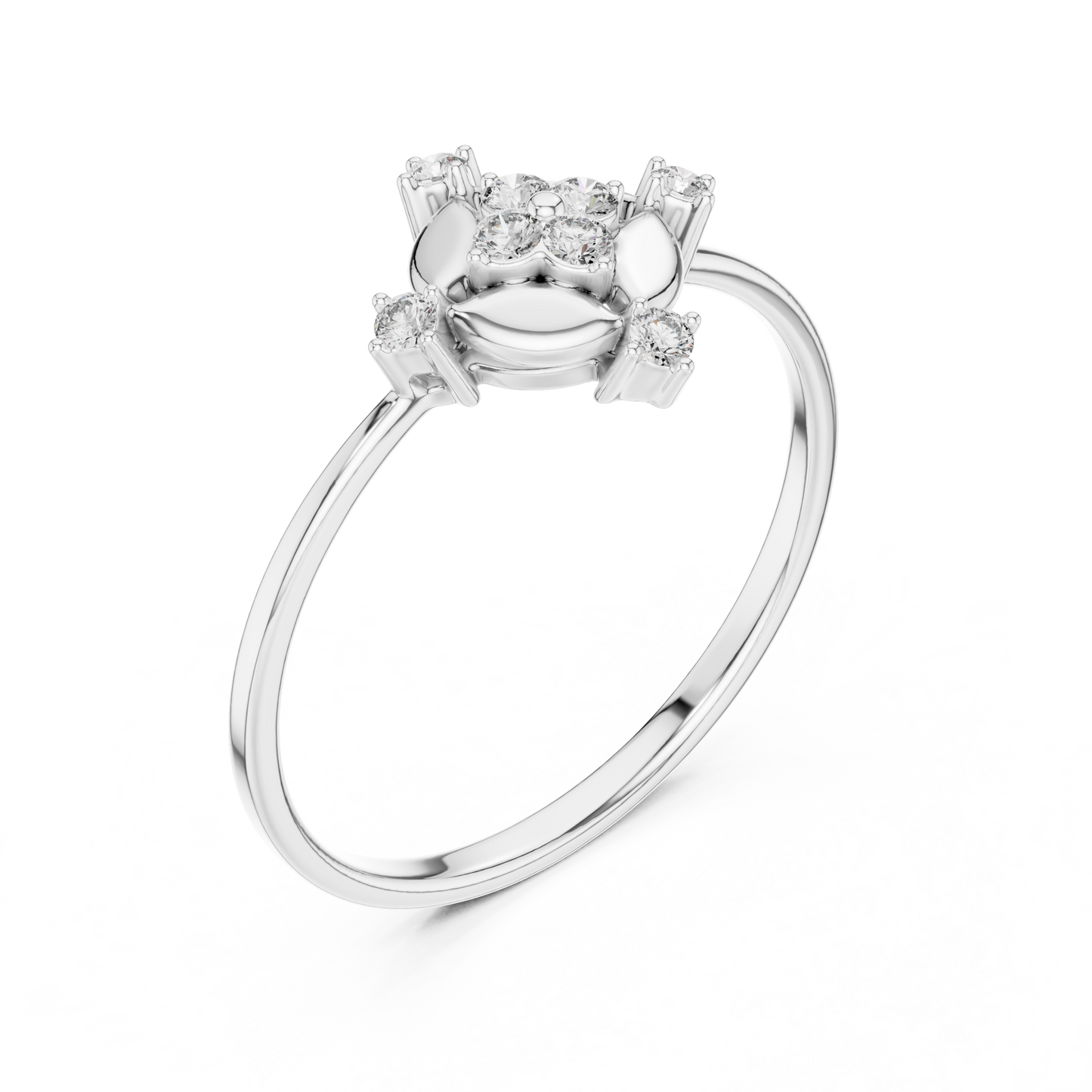 Rare Floral Diamond Ring - Royal 925 Sterling Silver Elegance - Luxury Crafted For Modern Queens