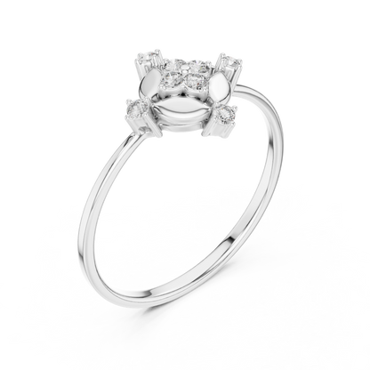 Rare Floral Diamond Ring - Royal 925 Sterling Silver Elegance - Luxury Crafted For Modern Queens