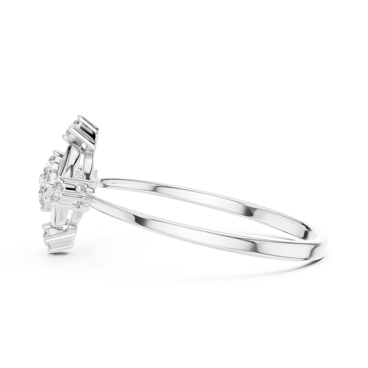 Rare Floral Diamond Ring - Royal 925 Sterling Silver Elegance - Luxury Crafted For Modern Queens