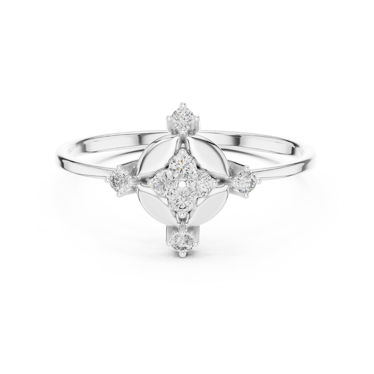 Rare Floral Diamond Ring - Royal 925 Sterling Silver Elegance - Luxury Crafted For Modern Queens