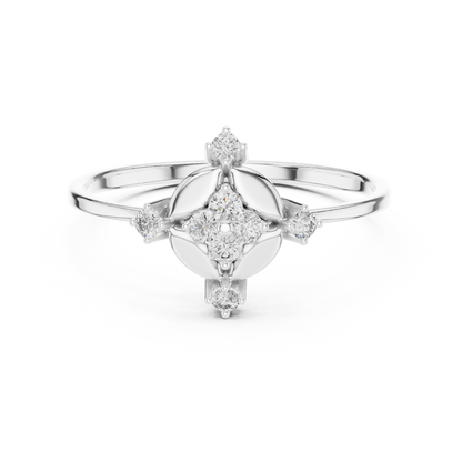 Rare Floral Diamond Ring - Royal 925 Sterling Silver Elegance - Luxury Crafted For Modern Queens