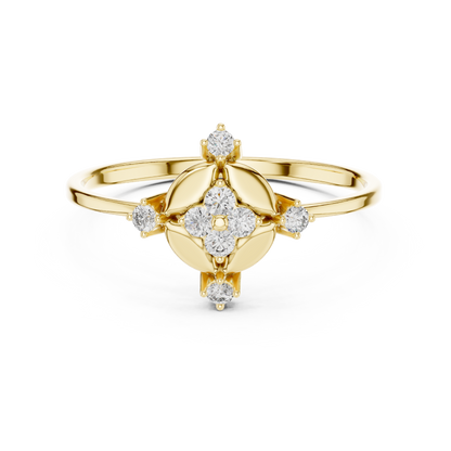 Rare Floral Diamond Ring - Royal 925 Sterling Silver Elegance - Luxury Crafted For Modern Queens