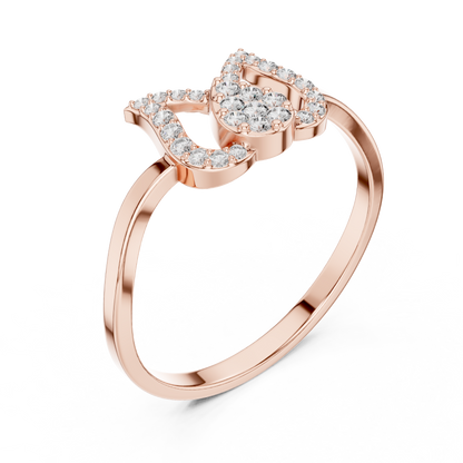 Celestial Tulip Ring | Micro Pavé Diamonds | Luxury Designer 925 Sterling Silver Engagement Jewelry