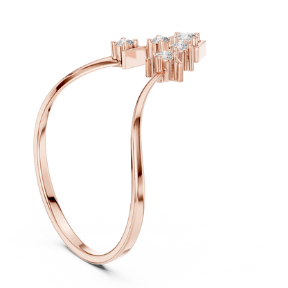 Geometric Crown Diamond Ring | Clean Modern 925 Sterling Silver Finish | Premium Fine Jewelry Statement Piece