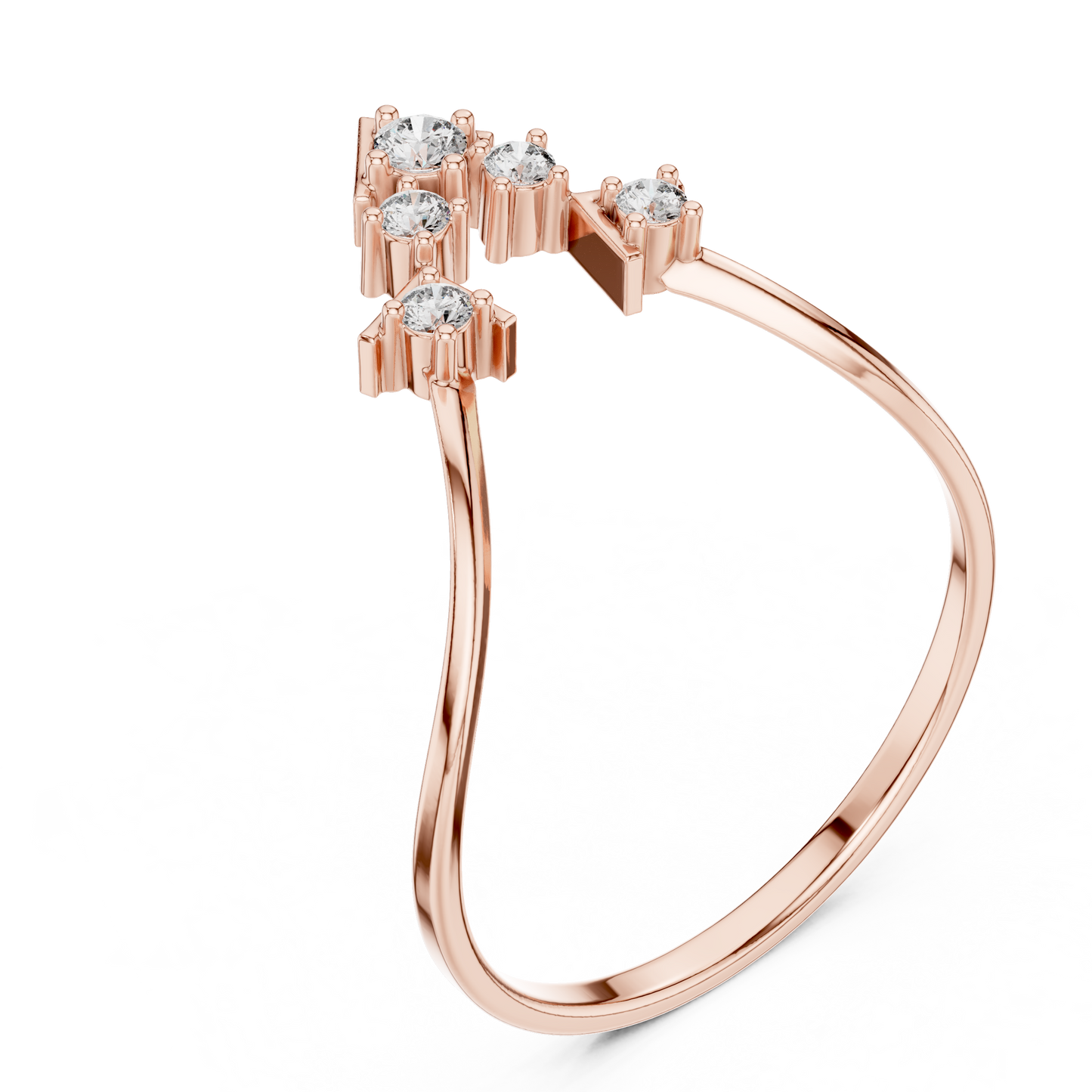 Geometric Crown Diamond Ring | Clean Modern 925 Sterling Silver Finish | Premium Fine Jewelry Statement Piece