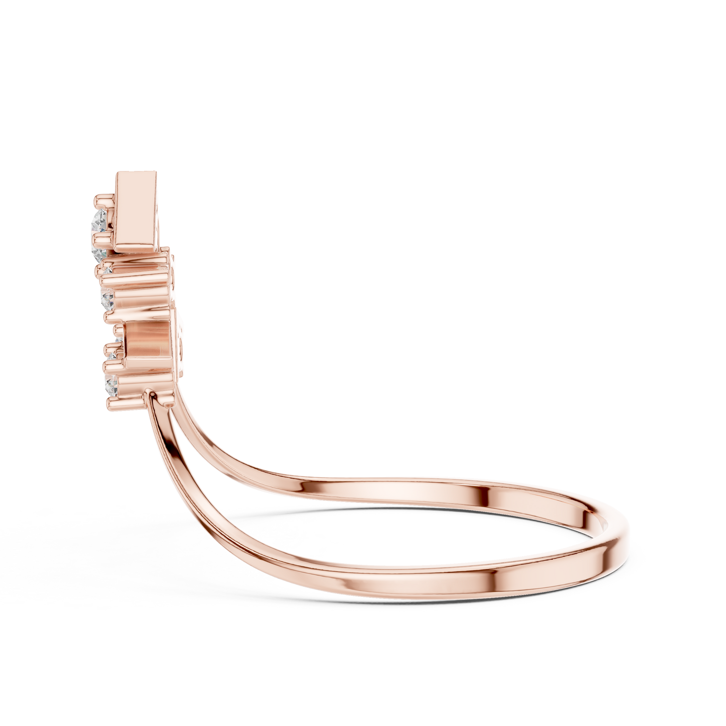 Geometric Crown Diamond Ring | Clean Modern 925 Sterling Silver Finish | Premium Fine Jewelry Statement Piece