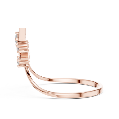 Geometric Crown Diamond Ring | Clean Modern 925 Sterling Silver Finish | Premium Fine Jewelry Statement Piece