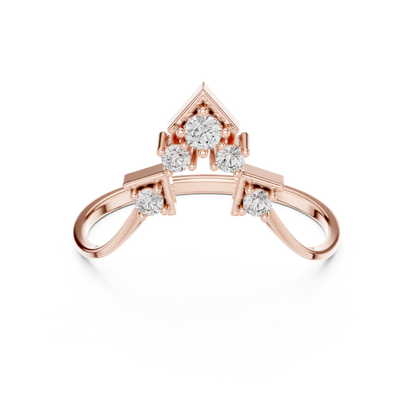 Geometric Crown Diamond Ring | Clean Modern 925 Sterling Silver Finish | Premium Fine Jewelry Statement Piece