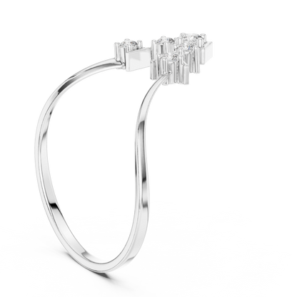 Geometric Crown Diamond Ring | Clean Modern 925 Sterling Silver Finish | Premium Fine Jewelry Statement Piece