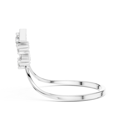 Geometric Crown Diamond Ring | Clean Modern 925 Sterling Silver Finish | Premium Fine Jewelry Statement Piece