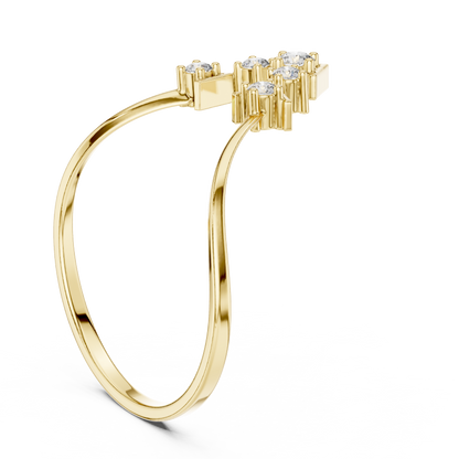 Geometric Crown Diamond Ring | Clean Modern 925 Sterling Silver Finish | Premium Fine Jewelry Statement Piece