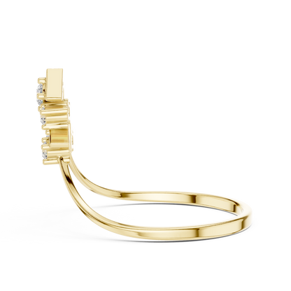 Geometric Crown Diamond Ring | Clean Modern 925 Sterling Silver Finish | Premium Fine Jewelry Statement Piece