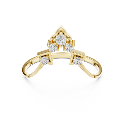 Geometric Crown Diamond Ring | Clean Modern 925 Sterling Silver Finish | Premium Fine Jewelry Statement Piece