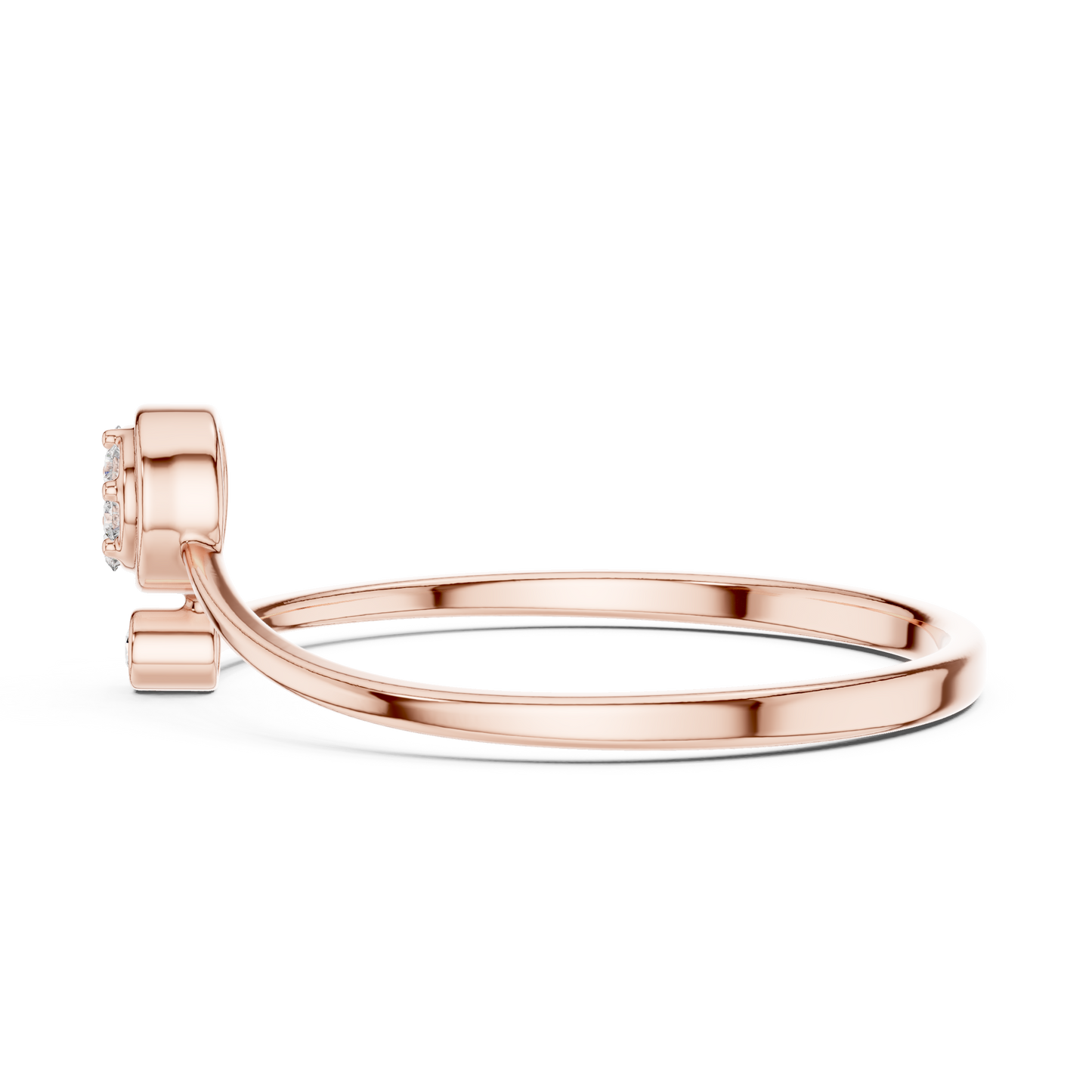 Stylish Open Diamond Ring | Luxury 925 Sterling Silver Fine Jewelry | Modern Minimal Statement For Her