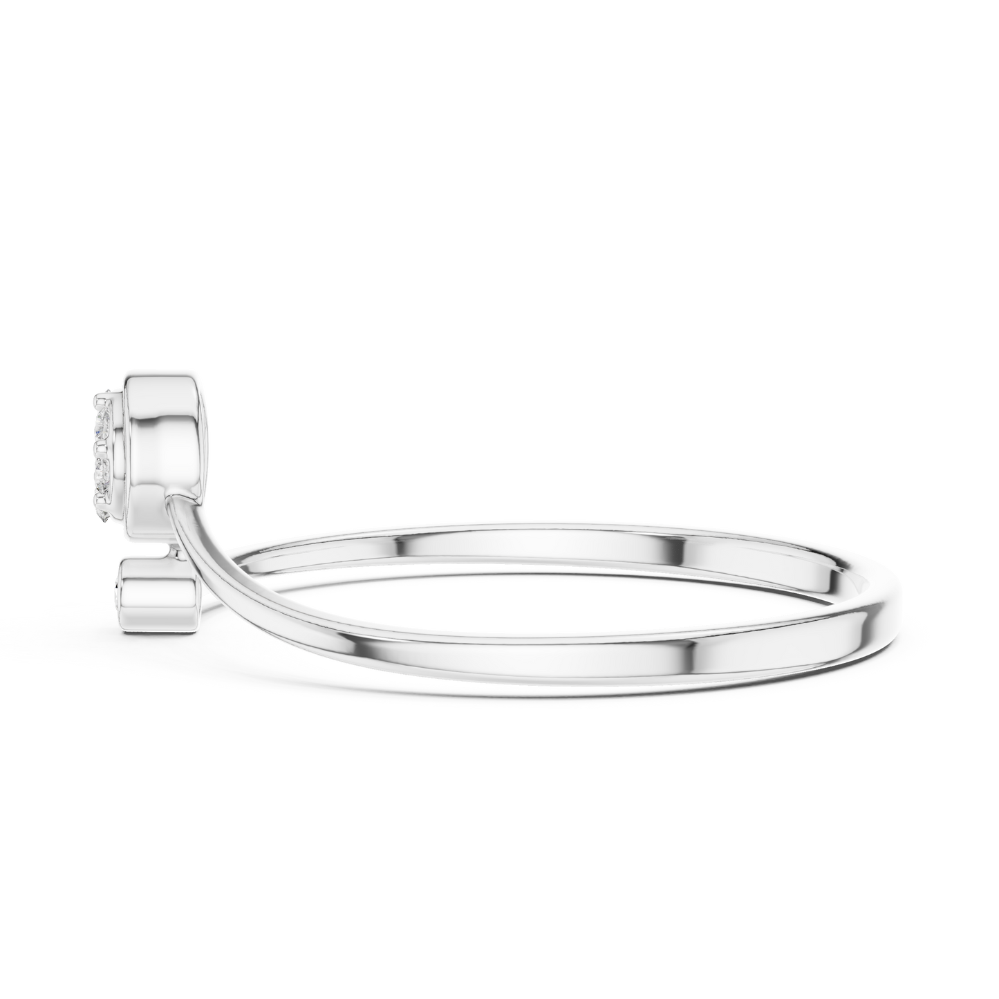 Stylish Open Diamond Ring | Luxury 925 Sterling Silver Fine Jewelry | Modern Minimal Statement For Her