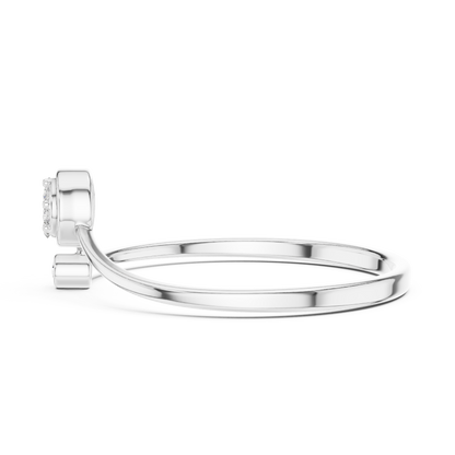 Stylish Open Diamond Ring | Luxury 925 Sterling Silver Fine Jewelry | Modern Minimal Statement For Her