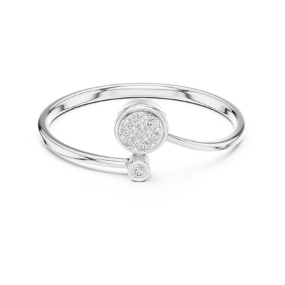 Stylish Open Diamond Ring | Luxury 925 Sterling Silver Fine Jewelry | Modern Minimal Statement For Her