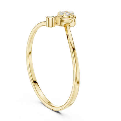 Stylish Open Diamond Ring | Luxury 925 Sterling Silver Fine Jewelry | Modern Minimal Statement For Her