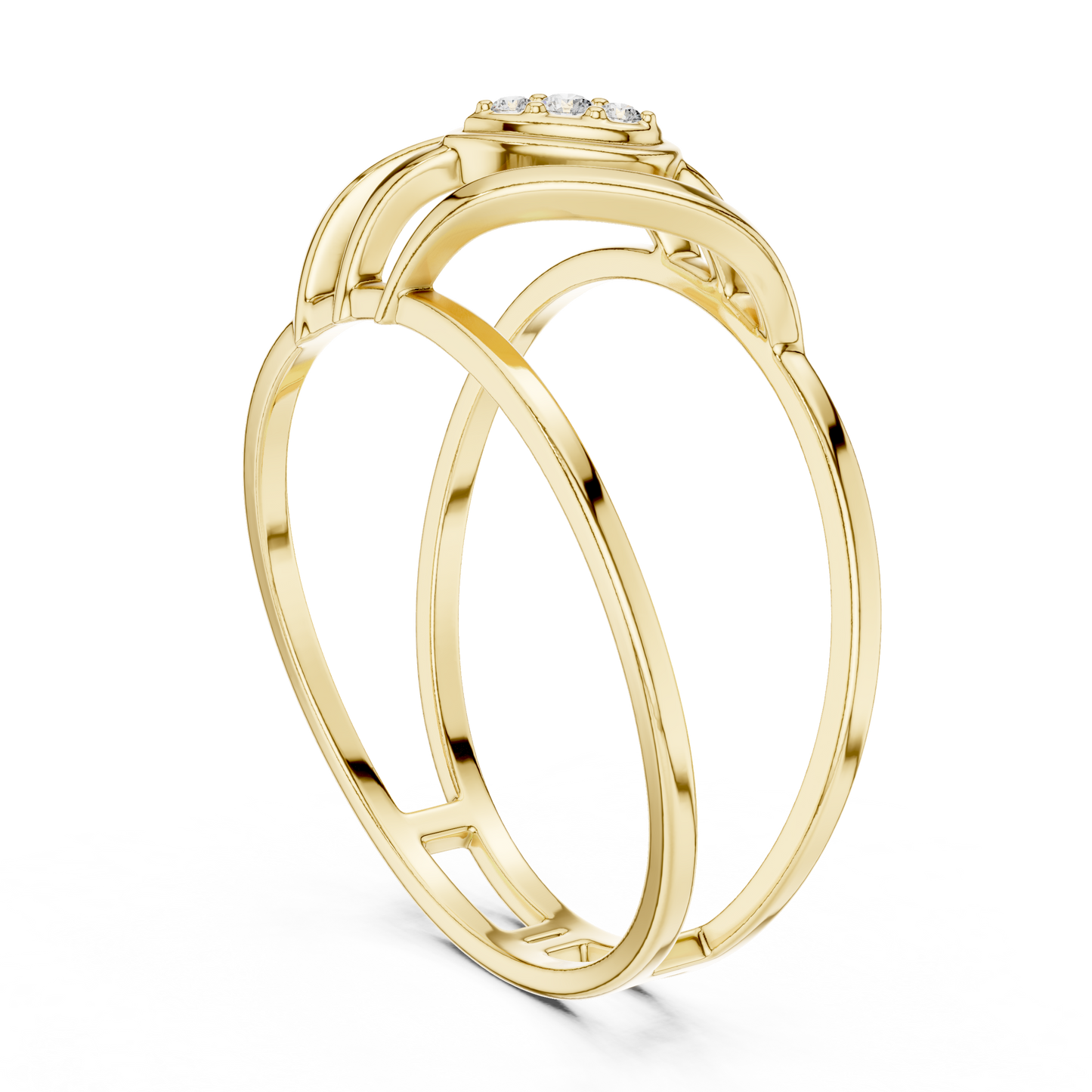 Next Generation Diamond | Designer Silver Gold PlatedRing | Luxury Engagement Jewelry For Modern Brides