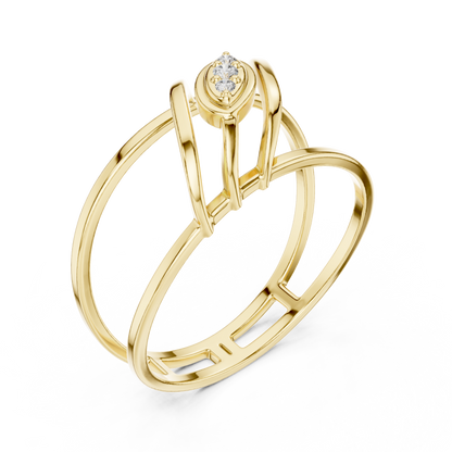 Next Generation Diamond | Designer Silver Gold PlatedRing | Luxury Engagement Jewelry For Modern Brides