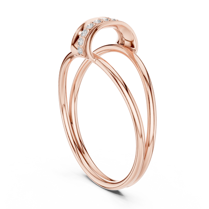 Haute Diamond Silver Gold Plated Ring | Designer Stack Band | Elite Promise Wedding Jewelry Gift