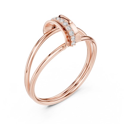 Haute Diamond Silver Gold Plated Ring | Designer Stack Band | Elite Promise Wedding Jewelry Gift