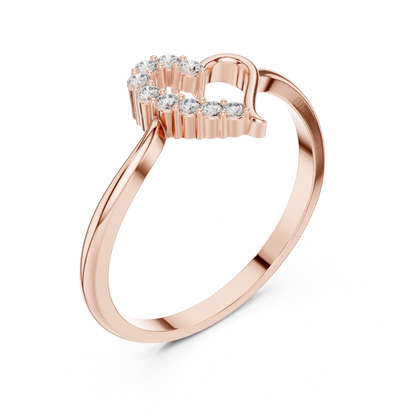 Sparkling Heart Shape Ring | Timeless Diamond Jewelry | Anniversary Gift For Her Love