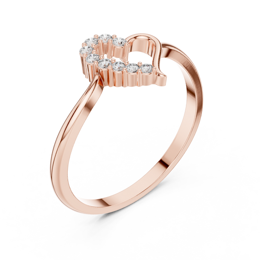 Sparkling Heart Shape Ring | Timeless Diamond Jewelry | Anniversary Gift For Her Love