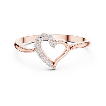 Sparkling Heart Shape Ring | Timeless Diamond Jewelry | Anniversary Gift For Her Love