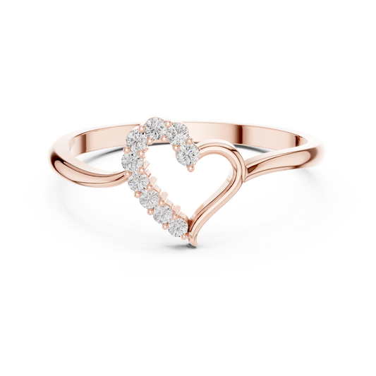 Sparkling Heart Shape Ring | Timeless Diamond Jewelry | Anniversary Gift For Her Love