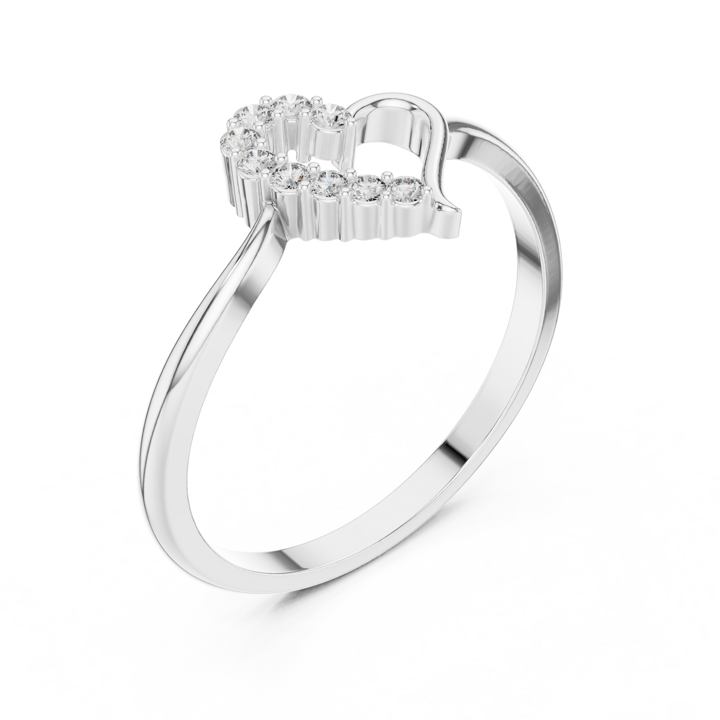 Sparkling Heart Shape Ring | Timeless Diamond Jewelry | Anniversary Gift For Her Love