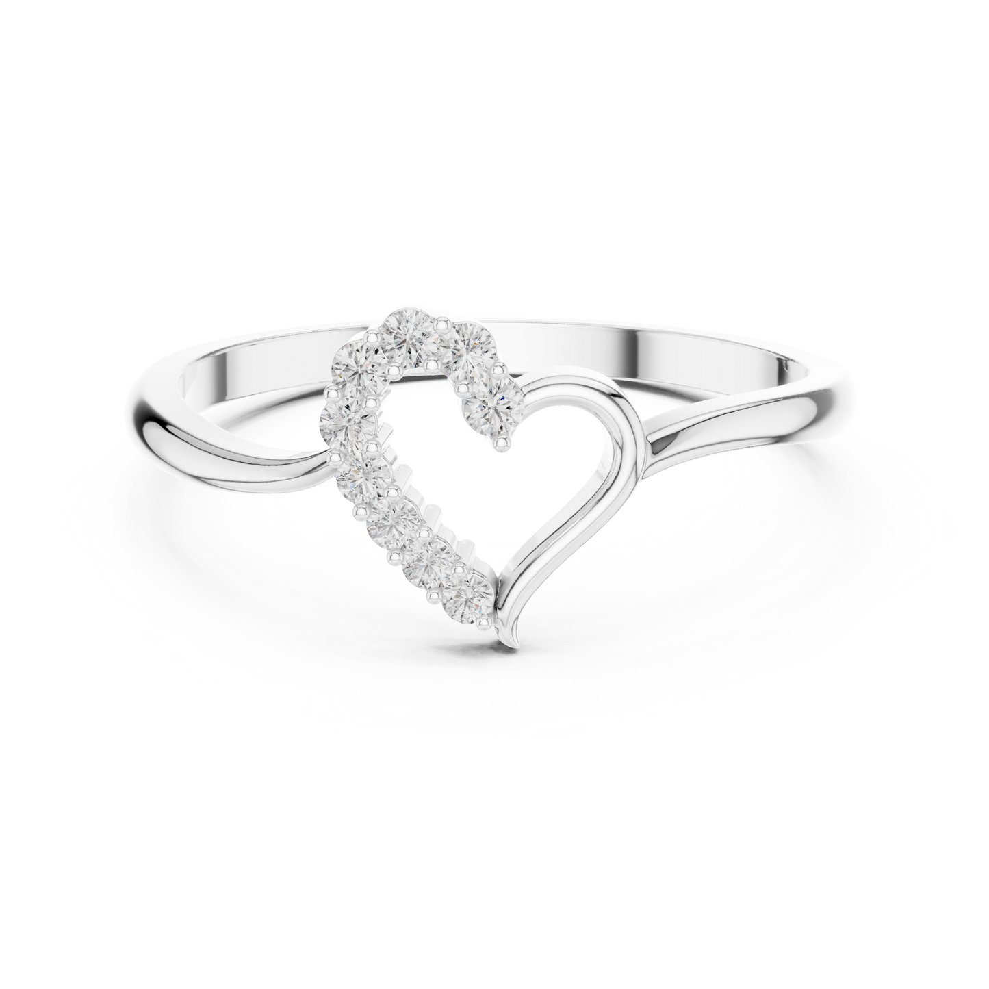 Sparkling Heart Shape Ring | Timeless Diamond Jewelry | Anniversary Gift For Her Love