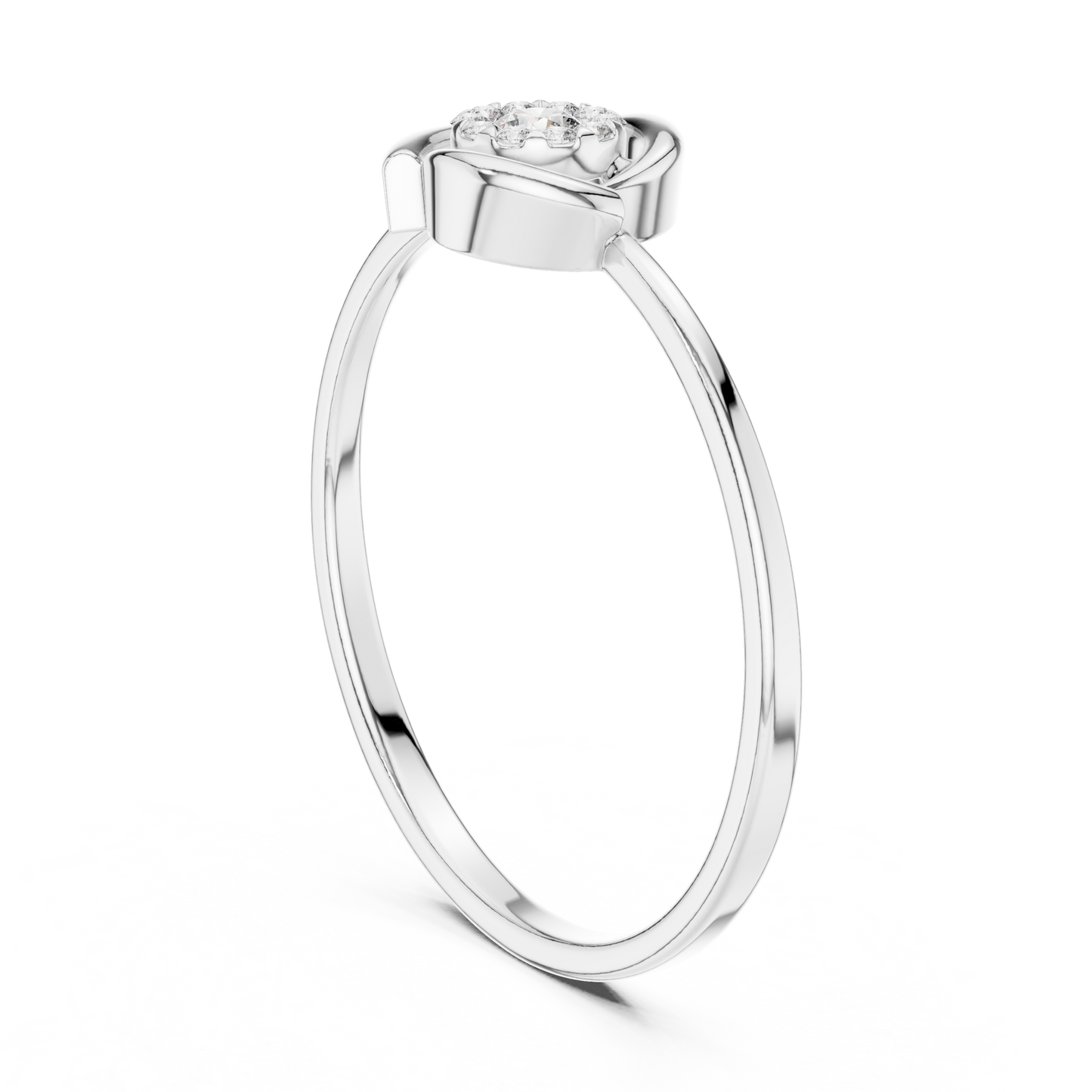 Luxe Everyday Diamond - Ring Soft Silver Twist - Setting Graceful Modern Fine Jewelry