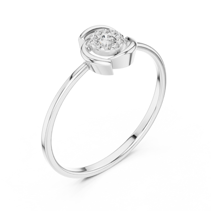 Luxe Everyday Diamond - Ring Soft Silver Twist - Setting Graceful Modern Fine Jewelry