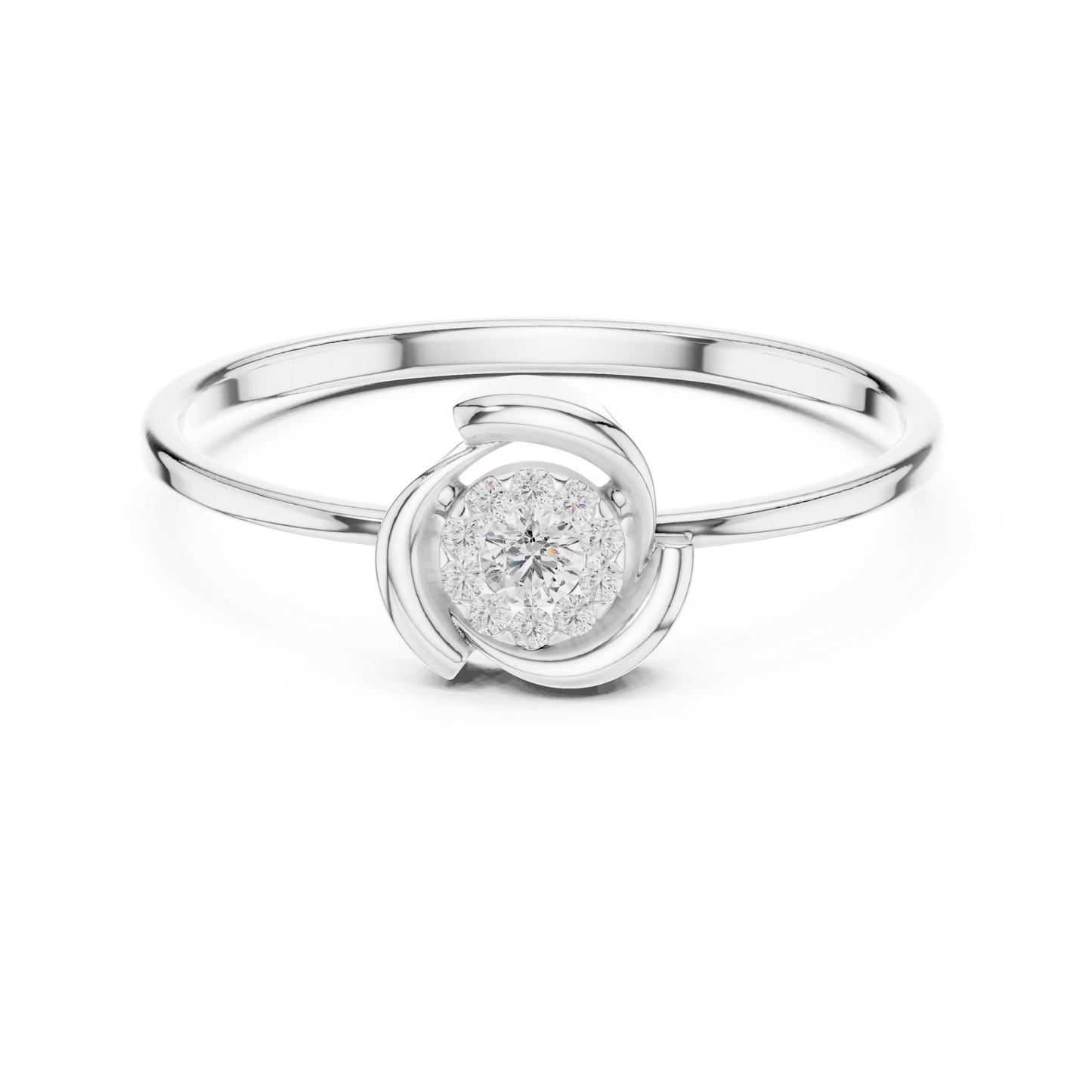 Luxe Everyday Diamond - Ring Soft Silver Twist - Setting Graceful Modern Fine Jewelry