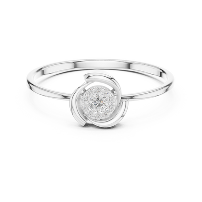 Luxe Everyday Diamond - Ring Soft Silver Twist - Setting Graceful Modern Fine Jewelry