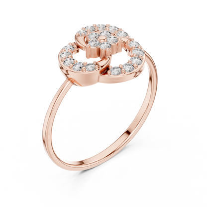 Elegant Flower Diamond Ring | White Silver Gold Plated Halo Sparkle | Modern Luxury Proposal Ring Design