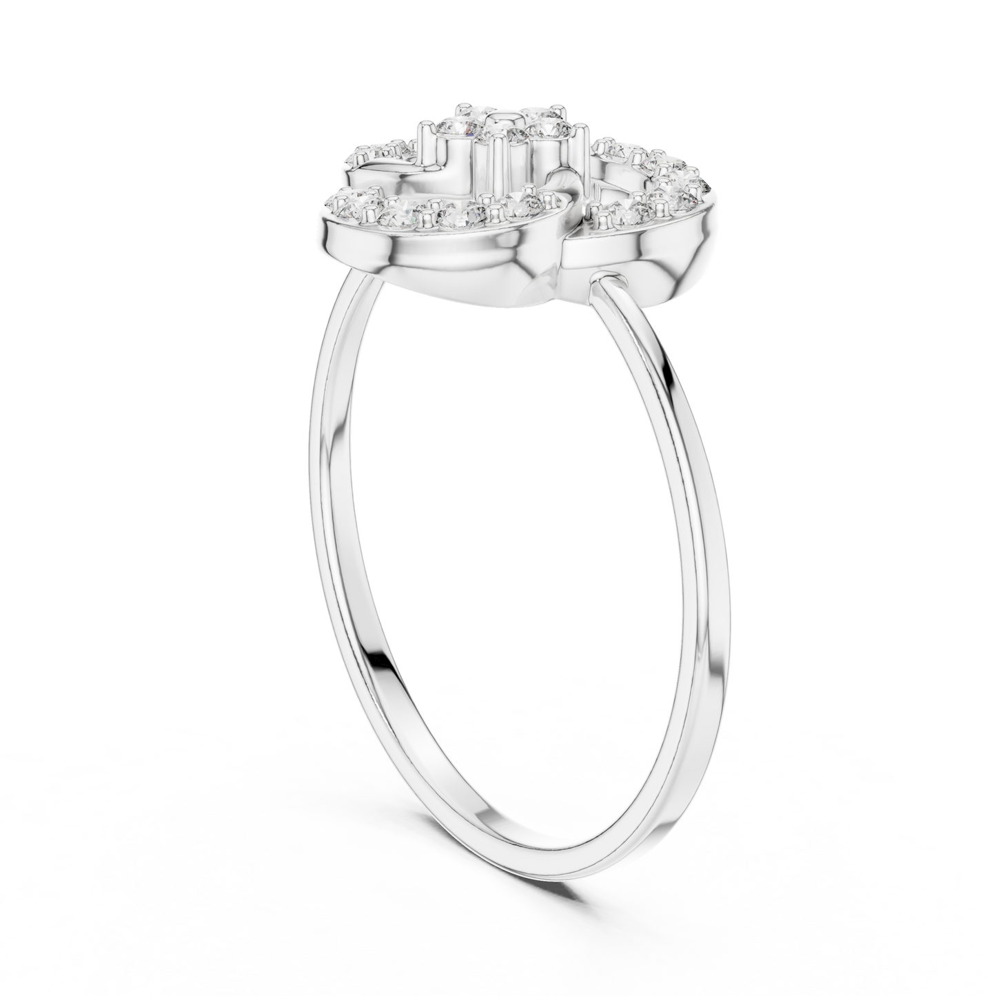 Elegant Flower Diamond Ring | White Silver Gold Plated Halo Sparkle | Modern Luxury Proposal Ring Design