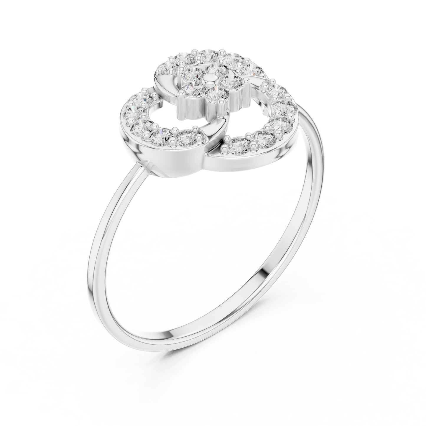 Elegant Flower Diamond Ring | White Silver Gold Plated Halo Sparkle | Modern Luxury Proposal Ring Design