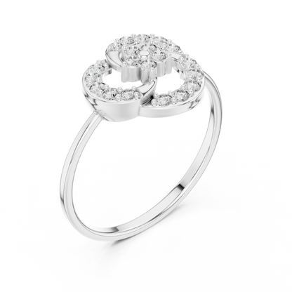 Elegant Flower Diamond Ring | White Silver Gold Plated Halo Sparkle | Modern Luxury Proposal Ring Design