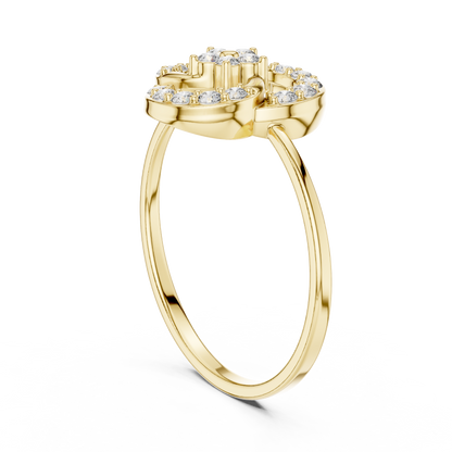 Elegant Flower Diamond Ring | White Silver Gold Plated Halo Sparkle | Modern Luxury Proposal Ring Design