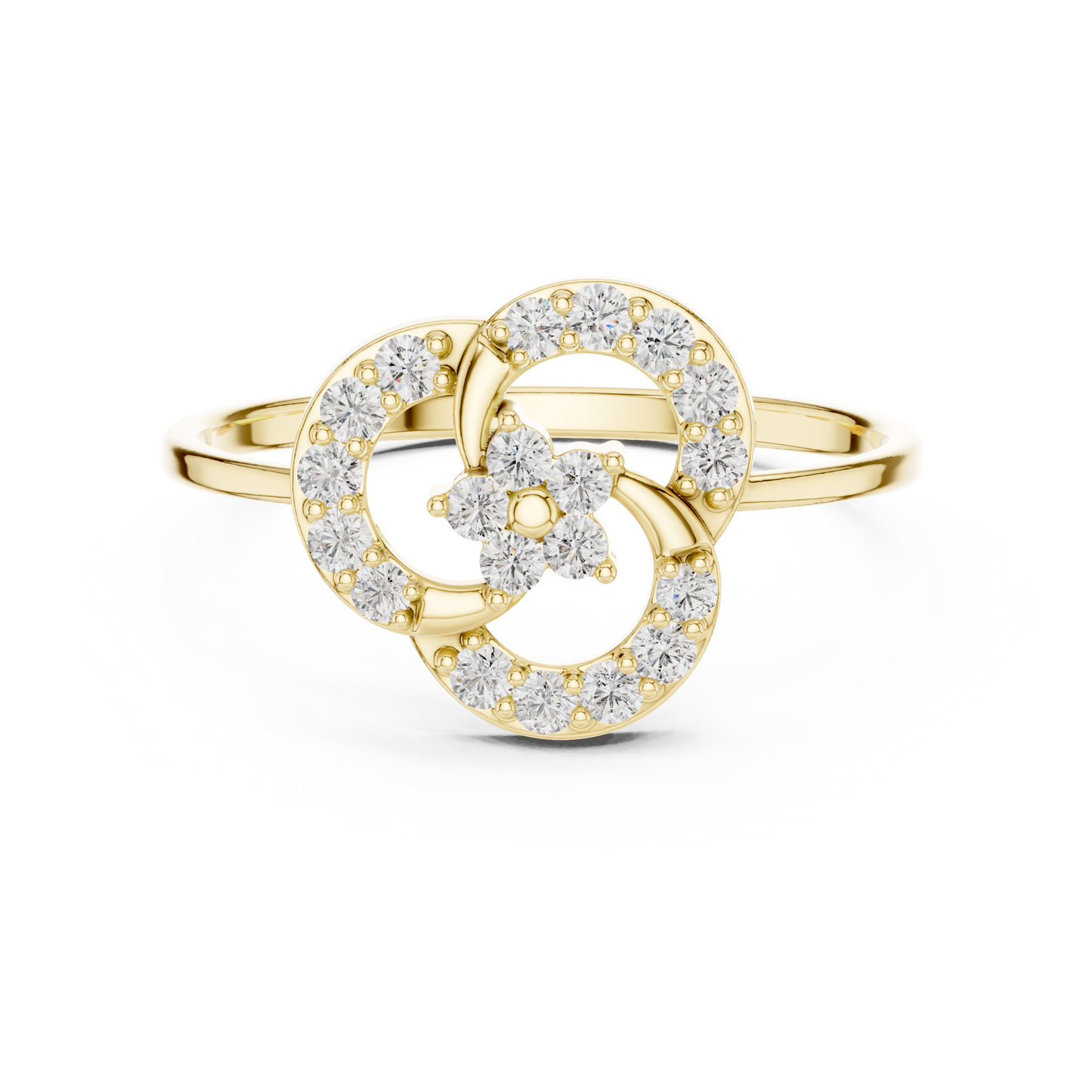 Elegant Flower Diamond Ring | White Silver Gold Plated Halo Sparkle | Modern Luxury Proposal Ring Design