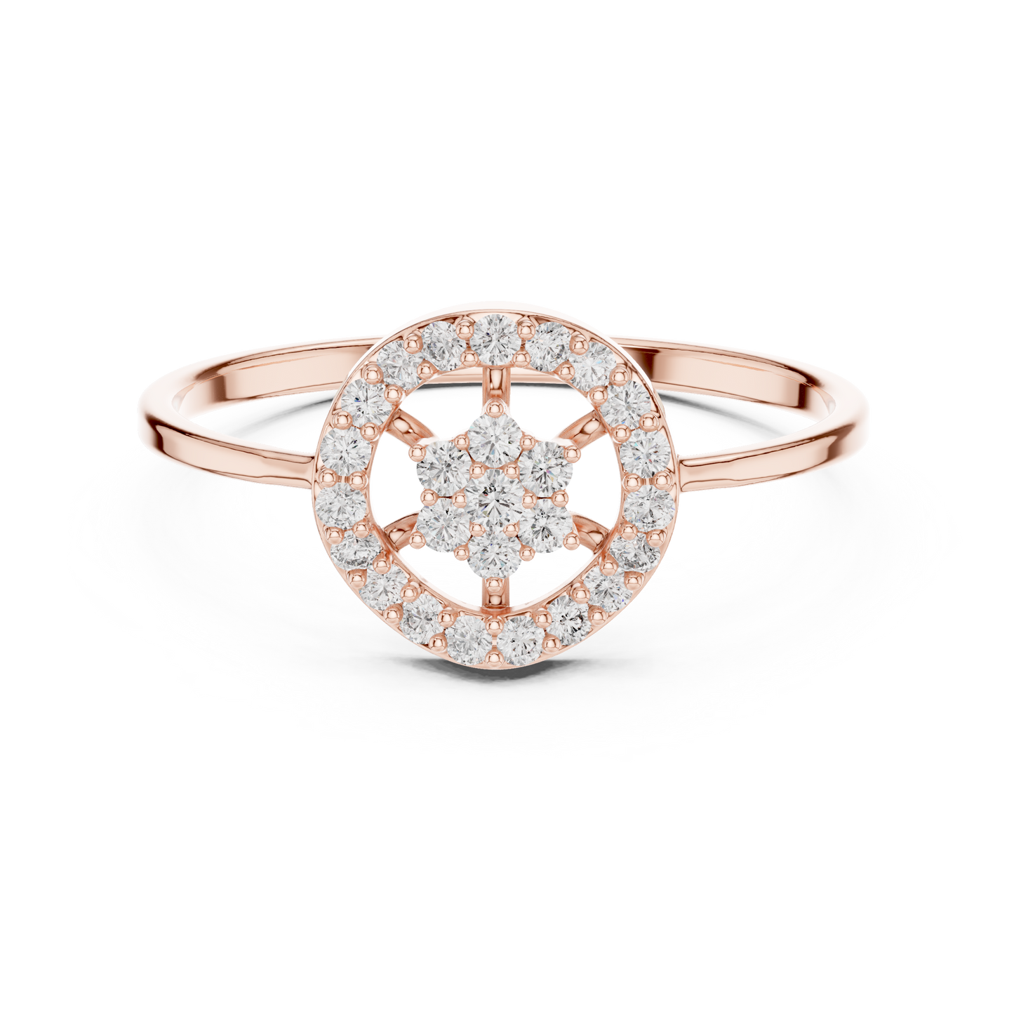 Starlight Diamond Halo Ring - High Jewelry Luxury Edition - Regal Silver Gold PlatedBrilliance For Eternity