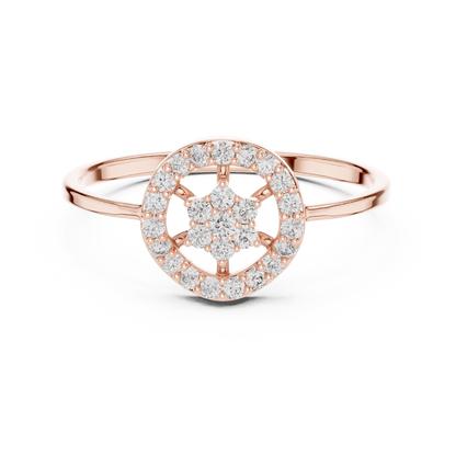 Starlight Diamond Halo Ring - High Jewelry Luxury Edition - Regal Silver Gold PlatedBrilliance For Eternity